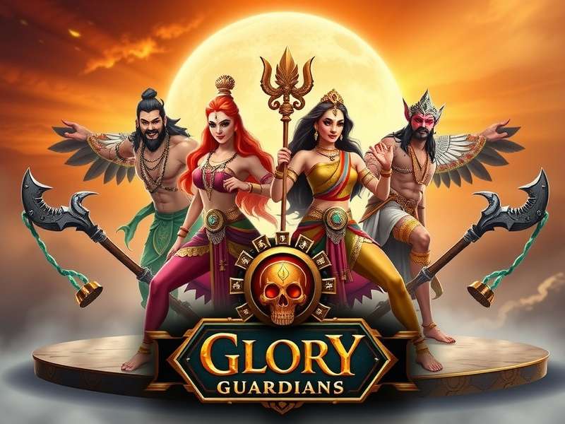 Glory Guardians character lineup featuring Agni Deva, Varuna Raja, Bhumi Mata, Vayu Putra, and Akasha Devi